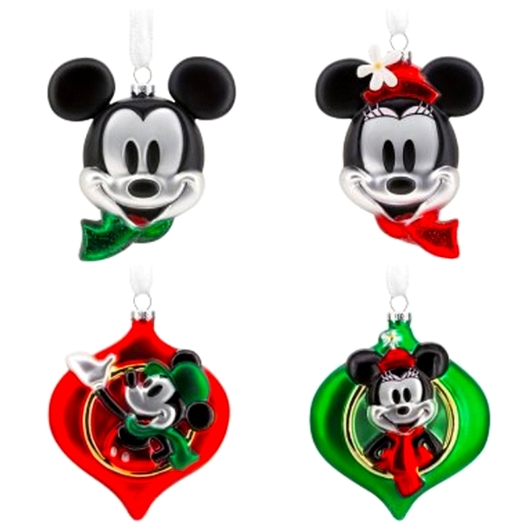 Hallmark Disney Mickey and Minnie Blown Glass Christmas Ornaments Set of… - Picture 2 of 15